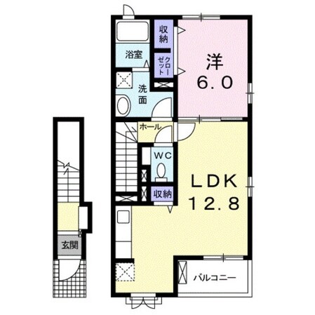 羽犬塚駅 徒歩68分 2階の物件間取画像